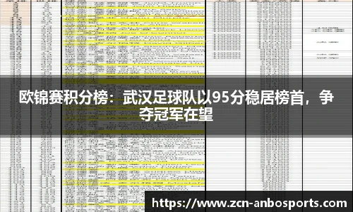 欧锦赛积分榜:武汉足球队以95分稳居榜首,争夺冠军在望